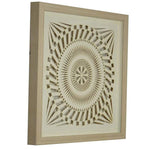 Benzara 20 x 8 Abstract Shadow Box Wall decor, Beige and Brown