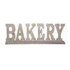 Benzara Wooden Tabletop decor with Carved BAKERY Word, Beige