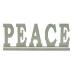 Benzara Wooden Tabletop decor with Carved PEACE Word, Gray