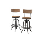 Benzara 44" Dual Tone Metal and Wood Swivel Barstool, Brown and Black