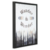 Benzara Handpainted Wall Art with Wander and Wonder Pattern, Black