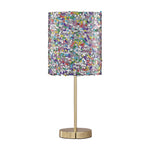 Benzara Metal Table Lamp with Sequined Shade, Multicolor