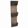 Benzara Industrial Style Wood and Metal Magazine Holder with Cutout Design, Brown