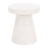 Benzara Round Top Concrete Accent Table with Flared Pedestal Base, Off White