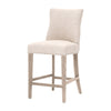 Benzara Parson Style Fabric Padded Counter Stool with Nailhead Trim, Beige