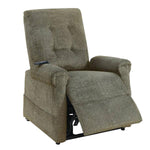 Benzara 41 inch Fabric Power Recliner with Tufted Backrest, Brown