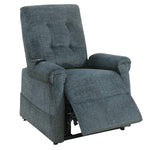 Benzara 41 inch Fabric Power Recliner with Tufted Backrest, Gray