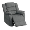 Benzara 41 inch Fabric Power Recliner with Pillow Top Armrests, Gray