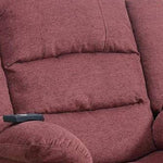 Benzara 41 inch Fabric Power Recliner with Pillow Top Armrests, Red