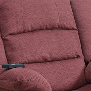 Benzara 41 inch Fabric Power Recliner with Pillow Top Armrests, Red