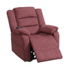Benzara 41 inch Fabric Power Recliner with Pillow Top Armrests, Red