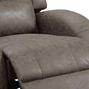 Benzara 40 inch Leatherette Power Recliner with USB Port, Brown