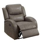 Benzara 40 inch Leatherette Power Recliner with USB Port, Brown