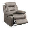 Benzara 41 inch Leatherette Power Recliner with USB Port, Gray