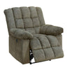 Benzara 41 inch Fabric Power Recliner with Square Stitching, Gray