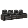 Benzara 43 inch 1 Straight Arm Leatherette Reclining Chair, Black