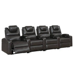 Benzara 43 inch 1 Straight Arm Leatherette Reclining Chair, Black
