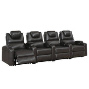Benzara 43 inch 1 Straight Arm Leatherette Reclining Chair, Black