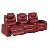 Benzara 43 inch 2 Straight Arm Leatherette Reclining Chair, Red