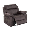 Benzara 40 inch Leatherette Power Recliner with Tufted Details, Brown