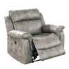 Benzara 40 inch Leatherette Power Recliner with Tufted Details, Gray