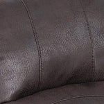 Benzara 41 inch Leatherette Power Recliner with Rolled Armrests, Brown