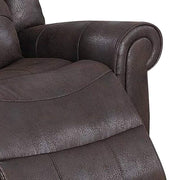 Benzara 41 inch Leatherette Power Recliner with Rolled Armrests, Brown