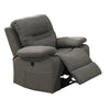 Benzara 41 inch Leatherette Reclining Chair with USB Port, Gray