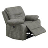 Benzara 41 inch leatherette Reclining Chair with Stitched Details, Gray