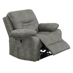 Benzara 41 inch leatherette Reclining Chair with Stitched Details, Gray