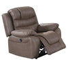 Benzara 42 inch leatherette Reclining Chair with USB Port, Brown