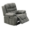 Benzara 42 inch leatherette Reclining Chair with USB Port, Gray