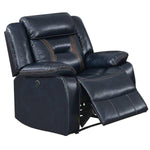 Benzara Leatherette Power Glider Recliner with USB Dock, Black