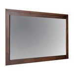Benzara Wooden Frame Mirror with Mounting Hardware, Dark Brown
