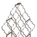 Benzara Free Standing Metal Wine Rack with Lattice Design, Small, Silver