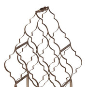 Benzara Free Standing Metal Wine Rack with Lattice Design, Small, Silver