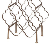 Benzara Free Standing Metal Wine Rack with Lattice Design, Small, Silver
