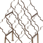 Benzara Free Standing Metal Wine Rack with Lattice Design, Small, Silver