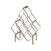 Benzara Free Standing Metal Wine Rack with Lattice Design, Small, Silver