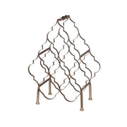 Benzara Free Standing Metal Wine Rack with Lattice Design, Small, Silver