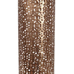 Benzara Contemporary Metal Candleholder with Lattice Cut outs, Gold