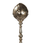 Benzara Metal Finial with Bud Shaped Design and Pedestal Base, Gold