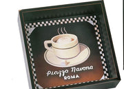 Benzara Square Shape Decorative Metal Coasters with Raised Edges, Assortment of 4, Black and Brown