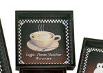 Benzara Square Shape Decorative Metal Coasters with Raised Edges, Assortment of 4, Black and Brown