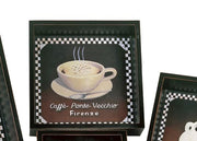 Benzara Square Shape Decorative Metal Coasters with Raised Edges, Assortment of 4, Black and Brown