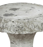 Benzara Decorative Cement Cake Plate with Pedestal Base, Medium, White