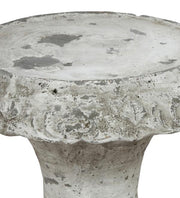 Benzara Decorative Cement Cake Plate with Pedestal Base, Medium, White