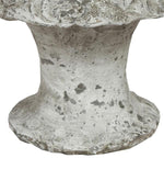 Benzara Decorative Cement Cake Plate with Pedestal Base, Medium, White