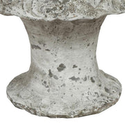 Benzara Decorative Cement Cake Plate with Pedestal Base, Medium, White