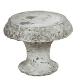 Benzara Decorative Cement Cake Plate with Pedestal Base, Medium, White